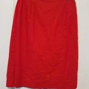 Red Linen Skirt